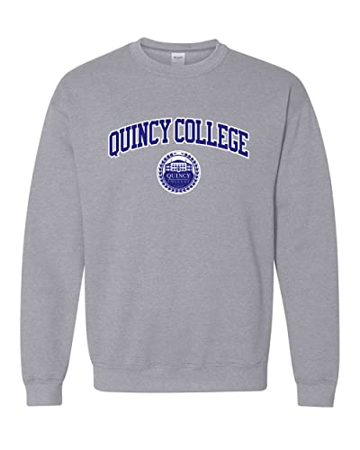 Quincy College Official Logo Crewneck Sweatshirt - Sport Grey