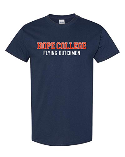 Hope College Flying Dutchmen Two Color T-Shirt - Navy