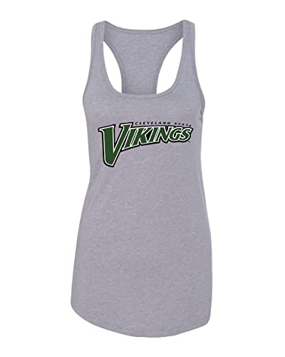 Cleveland State Vikings Full Color Ladies Tank Top - Heather Grey