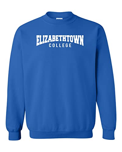 Elizabethtown College Block Text 1 Color Crewneck Sweatshirt - Royal