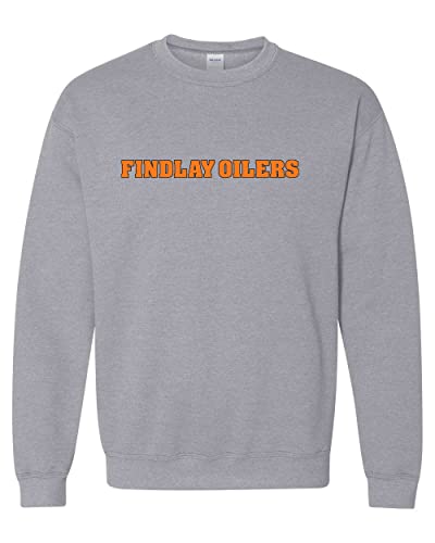 University of Findlay Oilers Text Logo Crewneck Sweatshirt - Sport Grey