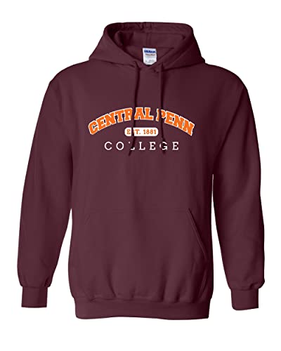 Central Penn College Block Letters 2 Color Hooded Sweatshirt - Maroon
