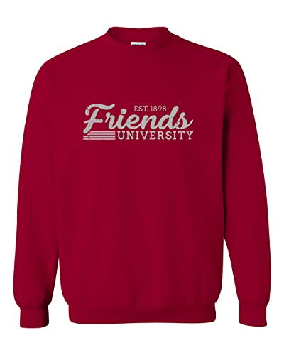 Vintage Friends University Crewneck Sweatshirt - Cardinal Red