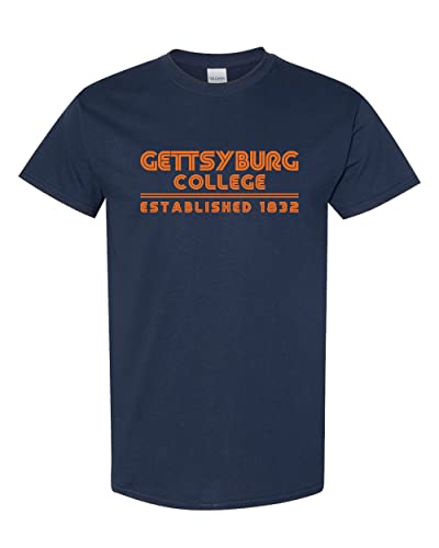 Gettysburg College Retro Text T-Shirt - Navy