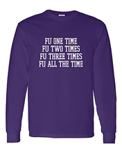 Load image into Gallery viewer, Furman University FU One Time Long Sleeve T-Shirt - Purple
