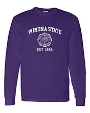 Load image into Gallery viewer, Winona State Vintage Est 1858 Long Sleeve T-Shirt - Purple
