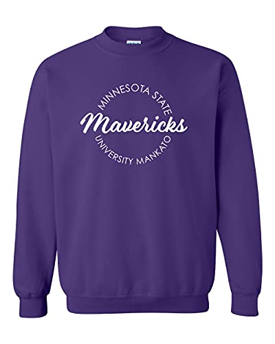 Minnesota State Mankato Circular 1 Color Crewneck Sweatshirt - Purple