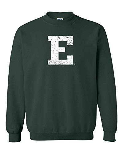 E Eastern Distressed One Color Crewneck Sweatshirt - Forest Green