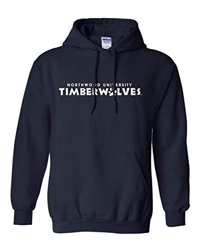 Premium Northwood Timberwolves Text One Color Hooded Sweatshirt - Navy