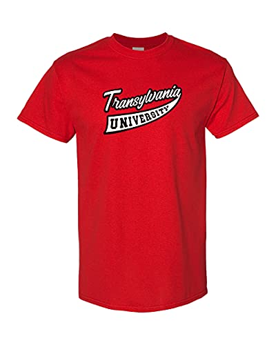 Transylvania University Banner Two Color T-Shirt - Red