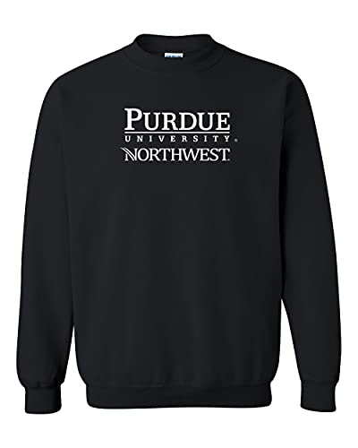 Purdue Northwest University Text Logo Crewneck Sweatshirt - Black