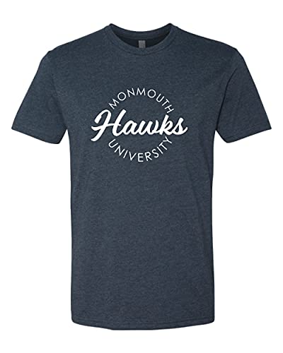 Monmouth University Circular 1 Color Soft Exclusive T-Shirt - Midnight Navy