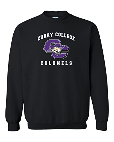 Curry College Colonels Logo Crewneck Sweatshirt - Black