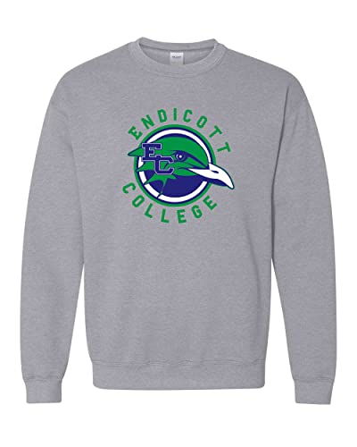Endicott College Gulls Logo Crewneck Sweatshirt - Sport Grey