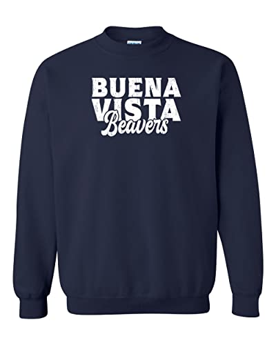 Buena Vista University Block Crewneck Sweatshirt - Navy