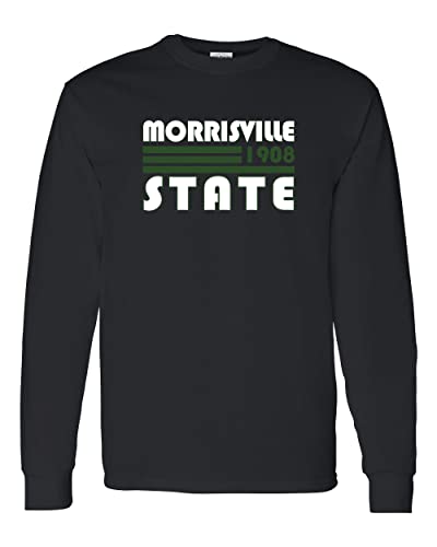 Retro Morrisville State College Long Sleeve T-Shirt - Black