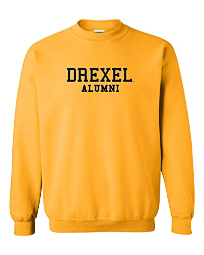 Drexel University Alumni Navy Text Crewneck Sweatshirt - Gold