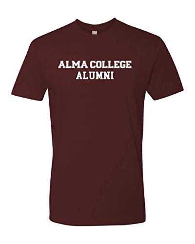 Premium Alma College Alumni 1 Color Text Adult T-Shirt Alma College Scotty Student and Alumni Mens/Womens T-Shirt - Maroon