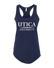 Load image into Gallery viewer, Utica University Text Ladies Tank Top - Midnight Navy
