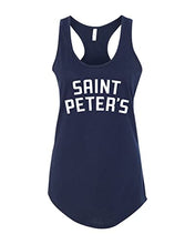 Load image into Gallery viewer, Saint Peter&#39;s University Text Ladies Tank Top - Midnight Navy
