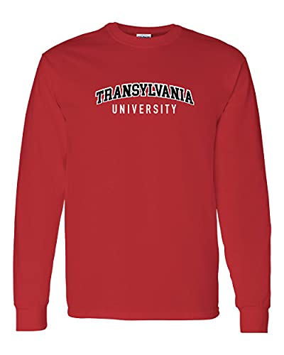 Transylvania University Block Two Color Long Sleeve Shirt - Red