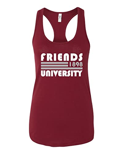 Retro Friends University Ladies Tank Top - Cardinal