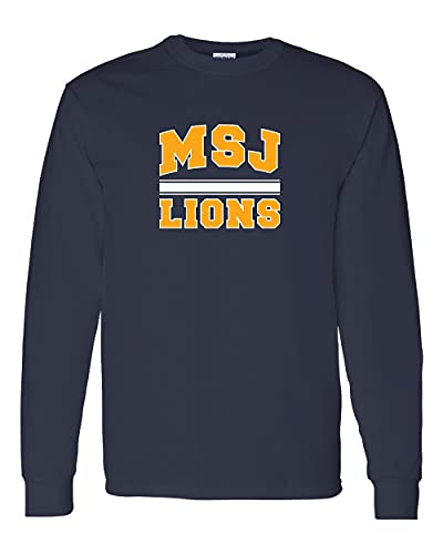 Mount St Joseph MSJ Lions Two Color Long Sleeve Shirt - Navy