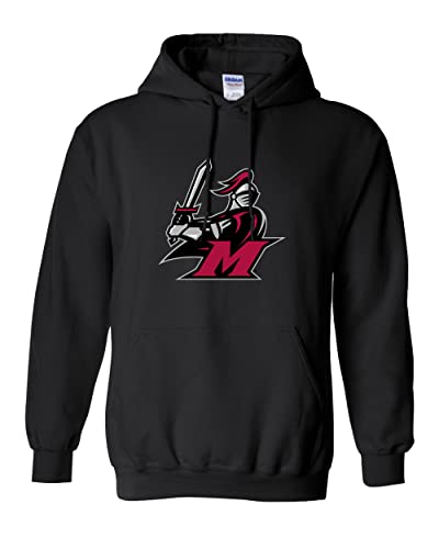 Manhattanville College Full Color Mascot Hooded Sweatshirt - Black