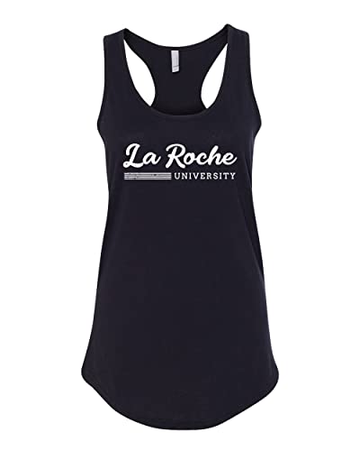Vintage La Roche University Ladies Racer Tank Top - Black
