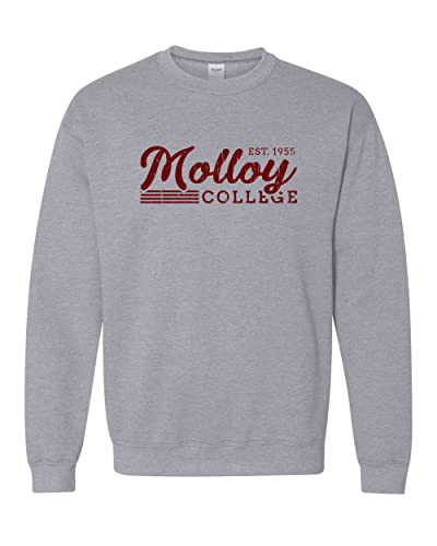 Vintage Molloy College Crewneck Sweatshirt - Sport Grey