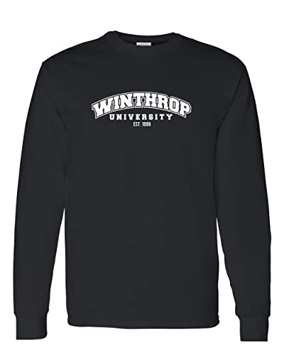 Vintage Winthrop University Long Sleeve T-Shirt - Black