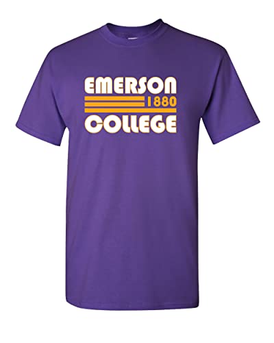 Retro Emerson College T-Shirt - Purple