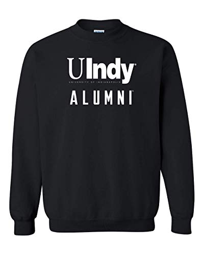 Univ of Indianapolis UIndy Alumni White Text Crewneck Sweatshirt - Black