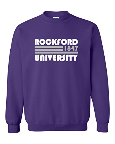 Retro Rockford University Crewneck Sweatshirt - Purple