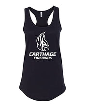Load image into Gallery viewer, Carthage College Firebirds Stacked Ladies Tank Top - Black
