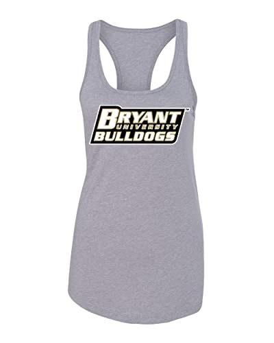 Bryant University Stacked Ladies Tank Top - Heather Grey