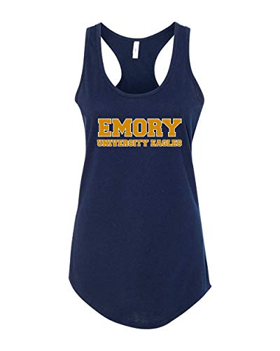 Emory University Eagles Two Color Text Tank Top - Midnight Navy
