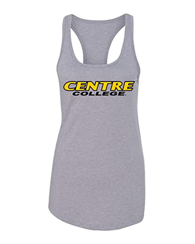 Centre College Text Stacked Ladies Tank Top - Heather Grey