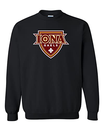 Iona University Full Color Logo Crewneck Sweatshirt - Black