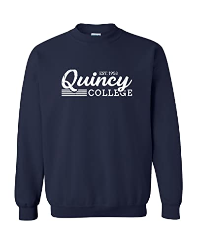 Vintage Quincy College Crewneck Sweatshirt - Navy