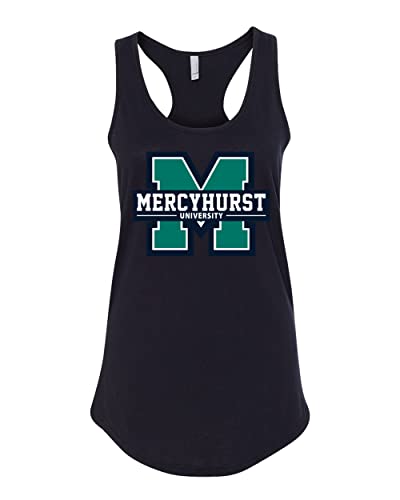 Mercyhurst University Full Color Ladies Racer Tank Top - Black