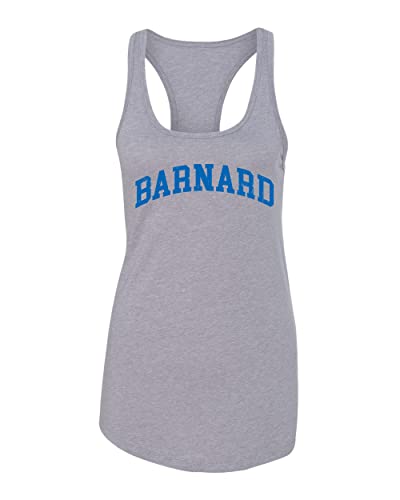 Barnard College Block Letters Arched Ladies Tank Top - Heather Grey