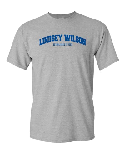 Lindsey Wilson College Block T-Shirt - Sport Grey