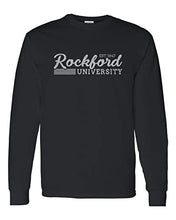Load image into Gallery viewer, Vintage Rockford University Long Sleeve T-Shirt - Black
