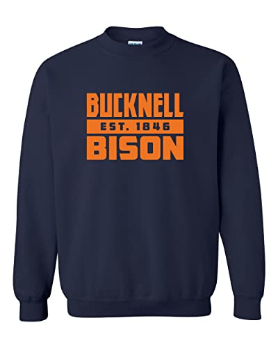 Bucknell Bison Est 1846 Crewneck Sweatshirt - Navy