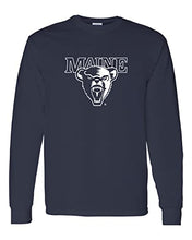 Load image into Gallery viewer, University of Maine 1 Color Mascot Long Sleeve Shirt - Navy
