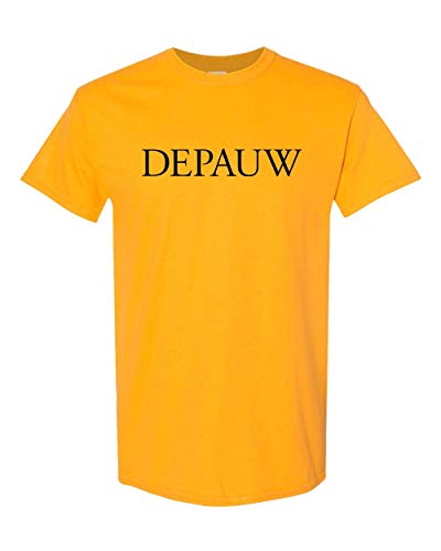 DePauw Black Text T-Shirt - Gold