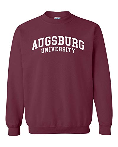 Augsburg University White Text Crewneck Sweatshirt - Maroon