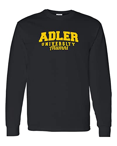 Vintage Adler University Alumni Long Sleeve T-Shirt - Black