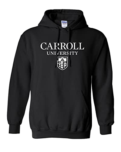 Carroll University Stacked Hooded Sweatshirt - Black